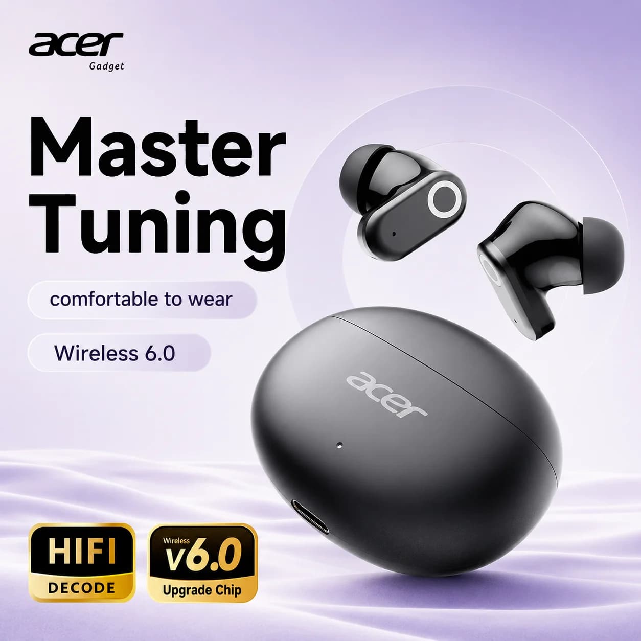 Acer OHR627 Bluetooth Earbuds HiFi Master Tuning Long Standby For Xiaomi iPhone Android Tablet