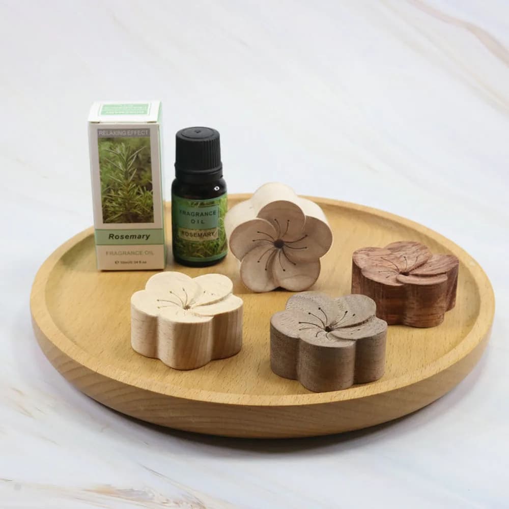 Flower Stress Relief Wooden Home Decor Aroma Wood Essential Oil Diffuser Aromatherapy Diffused