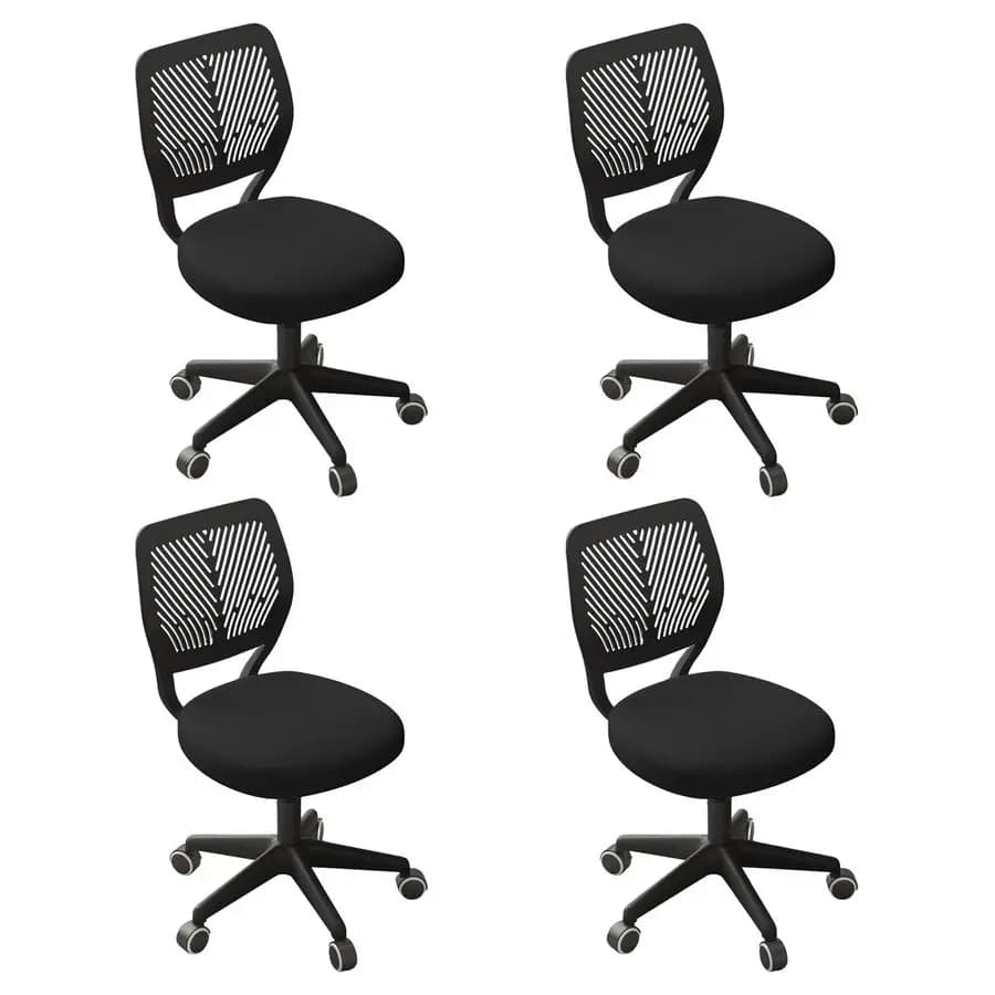 Sedia da Ufficio Senza Braccioli, Girevole e Regolabile in Altezza, con Cuscino Imbottito in Rete Morbida, Ergonomica per Piccoli Spazi di Studio