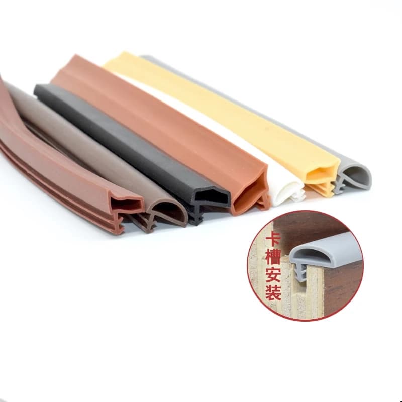Striscia di tenuta in gomma fessura per porta in legno guarnizioni per scanalature paraurti perimetrali blocco a risparmio energetico polvere vento 10m marrone bianco nero Beige grigio