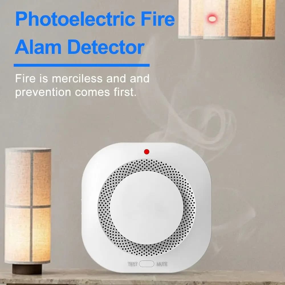 Wireless Smoke Detector Alarm Replaceable Sensor Loud Sound Alarm Fire Alarm Sensor Waterproof Light Alarm Smoke Fire Detector
