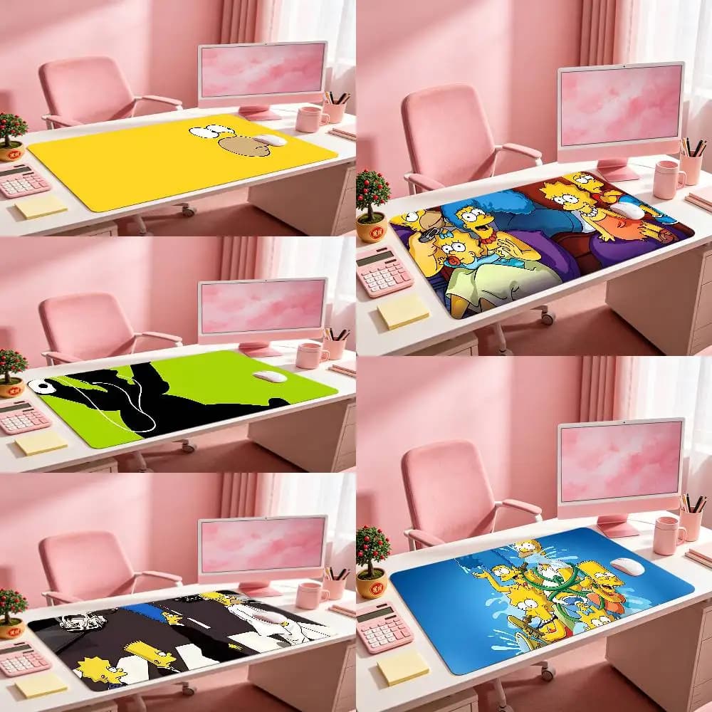 The S-Simpsons-Cartoon Large Deskmat Non-slip Waterproof Laptop Gaming Mouse Pad For Gamers