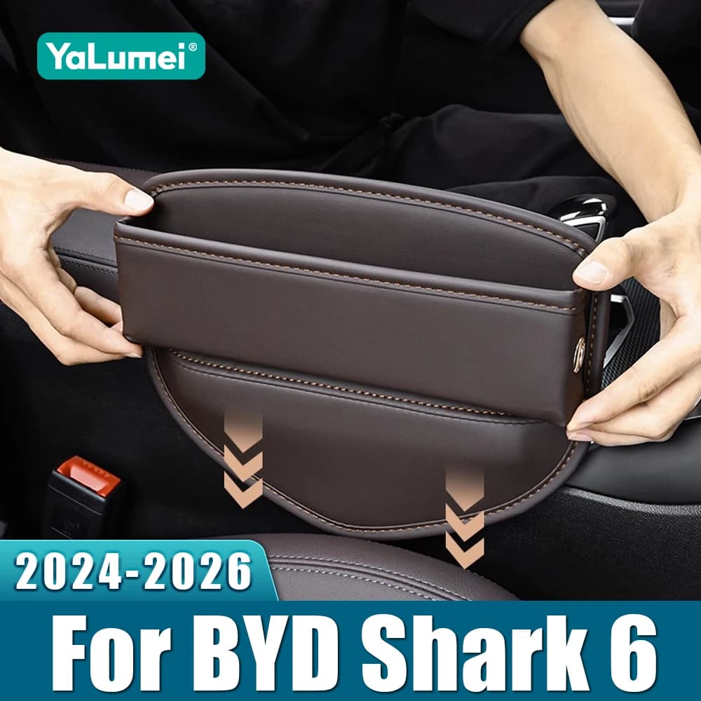 For BYD Shark 6 2024 2025 2026 PHEV Car Seat Slot Storage Box Pocket Cup Support Phone Tray Organizer Cover Accessories
