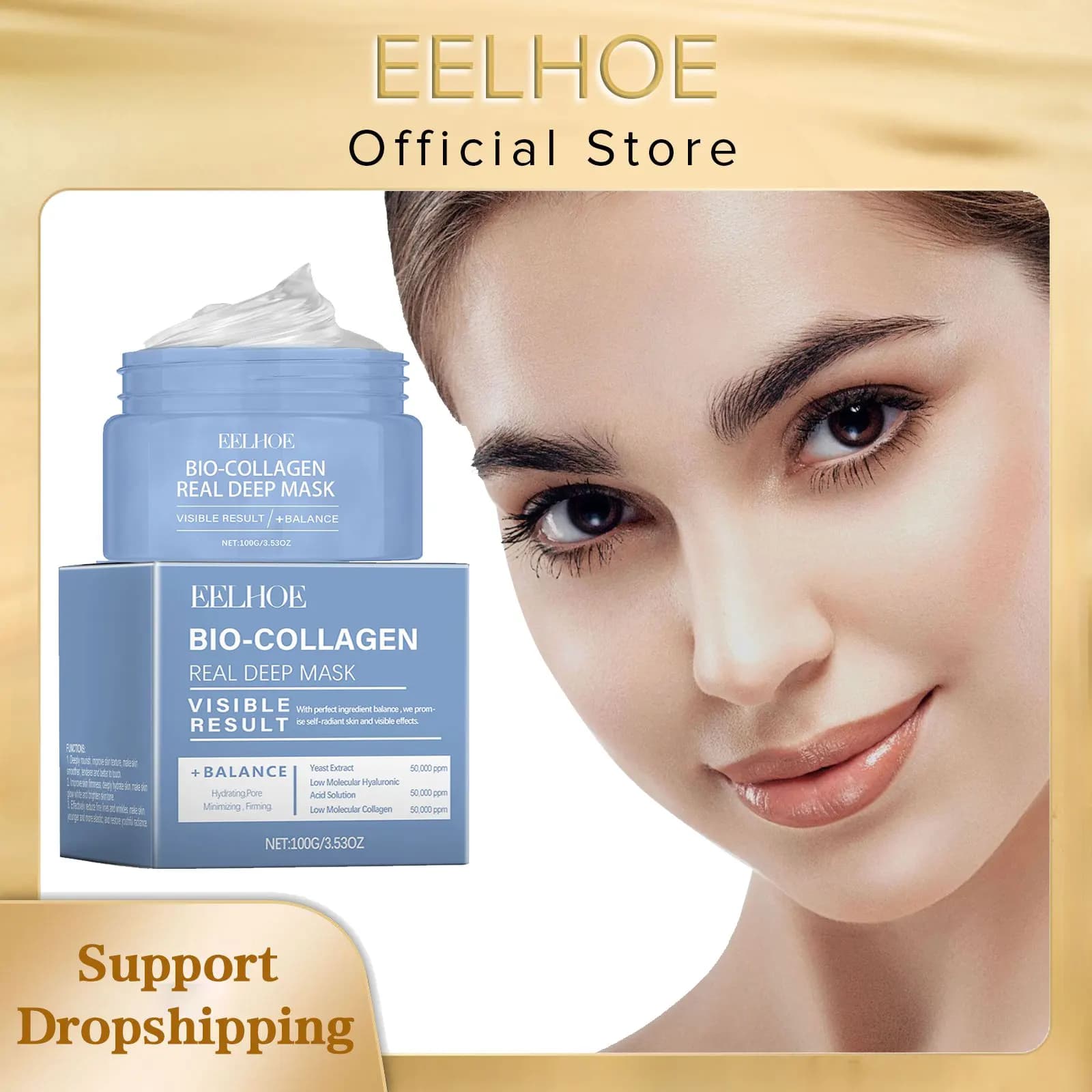 EELHOE Bio Collagene Maschera per il viso Peel off Idratante per il viso Nicotinamide Pelle liscia per il viso Pulizia profonda Maschera peeling per punti neri