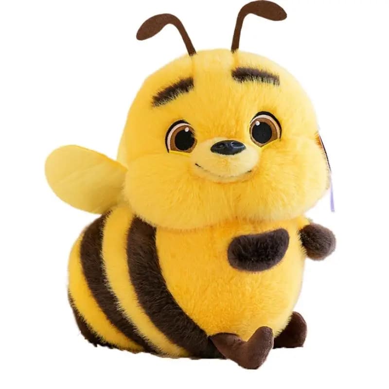 25cm Soft Cute Bee Pillow Plush Toy Funny Stuffed Animal Doll Soft Honeybee Toy Insect Doll Yellow Big Eye Little Bee Plush Toy