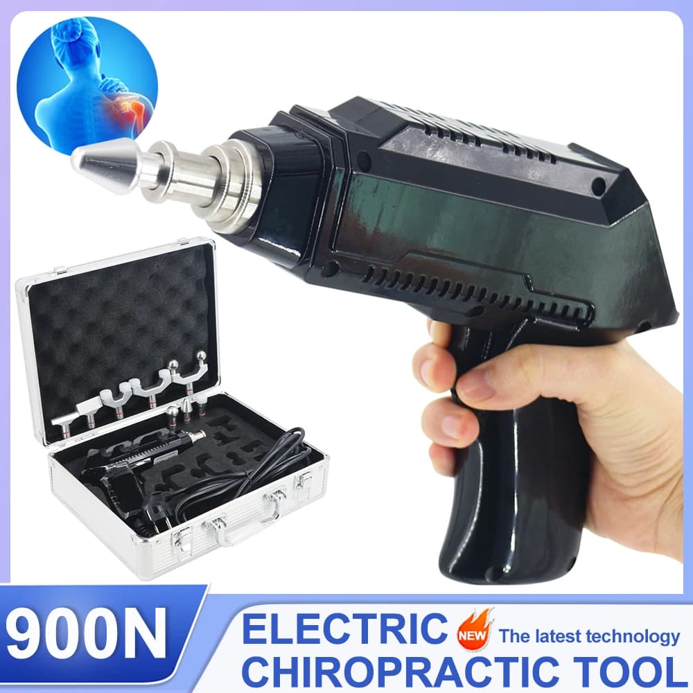 2026 New Electric Correction Gun Spinal Adjustable Instrument Impulse Spine Cervical Massager 900N Chiropractic Adjusting Tools
