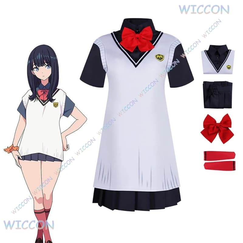 Anime SSSS.GRIDMAN Cospaly Takarada Rikka Costume Cosplay Jk Dress Takarada Rikka Wig Woman Halloween Party Role Game Dress