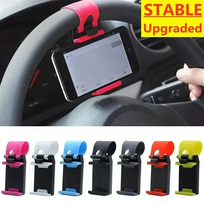 Supporto universale per telefono per volante per auto Supporto per gancio per navigazione Staffa per telefono cellulare Supporto per auto per iPhone Xiaomi Samsung