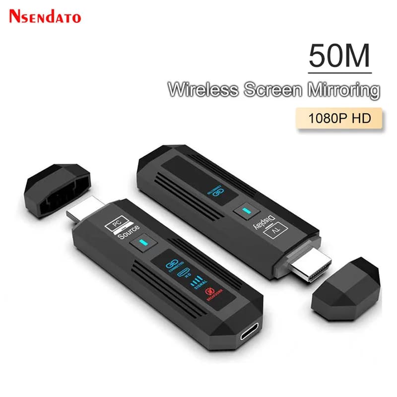 Trasmettitore e Ricevitore HDMI Wireless 5G 50M 1080P, Extender Video Audio HDMI per Laptop, TV, Proiettore, Monitor, PC