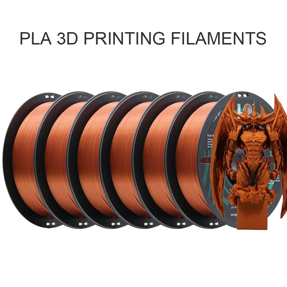 HP3DF 6 Rolls (6kgs) SILK 3D Printer Filament, 1.75mm +/- 0.02mm, Smooth Silky Shiny Surface 3D Filament, Fit For FDM Printers