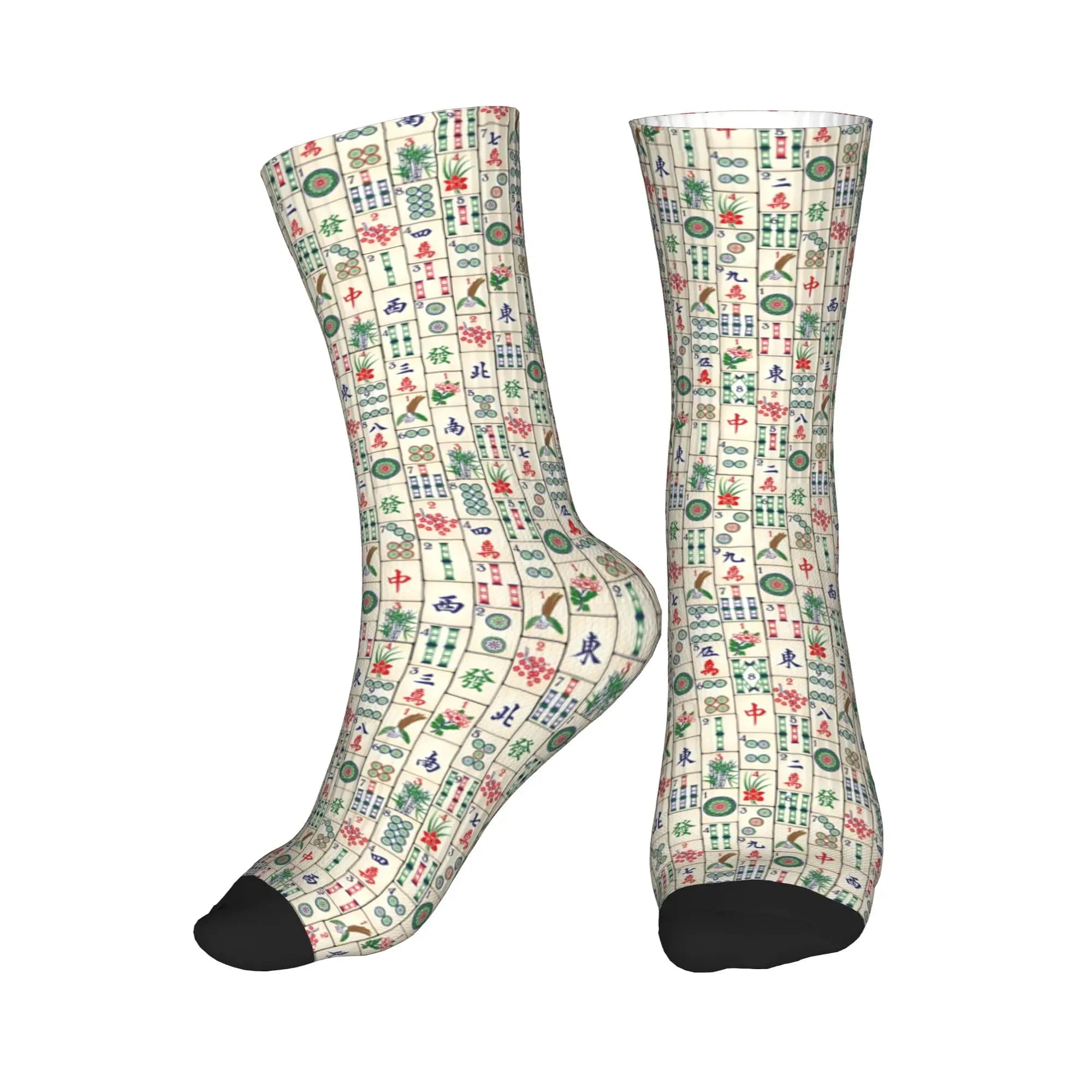 Calzini da uomo con motivo Mahjong Tile Game, calzini unisex caldi e confortevoli con stampa 3D