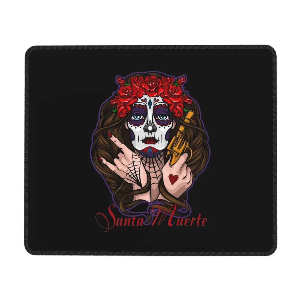 Tappetino per Mouse Santa Muerte Saint Death Goth Messicano con Teschio, Multi-misura, per Computer, Tastiera, Gaming, PC, Laptop, Scrivania