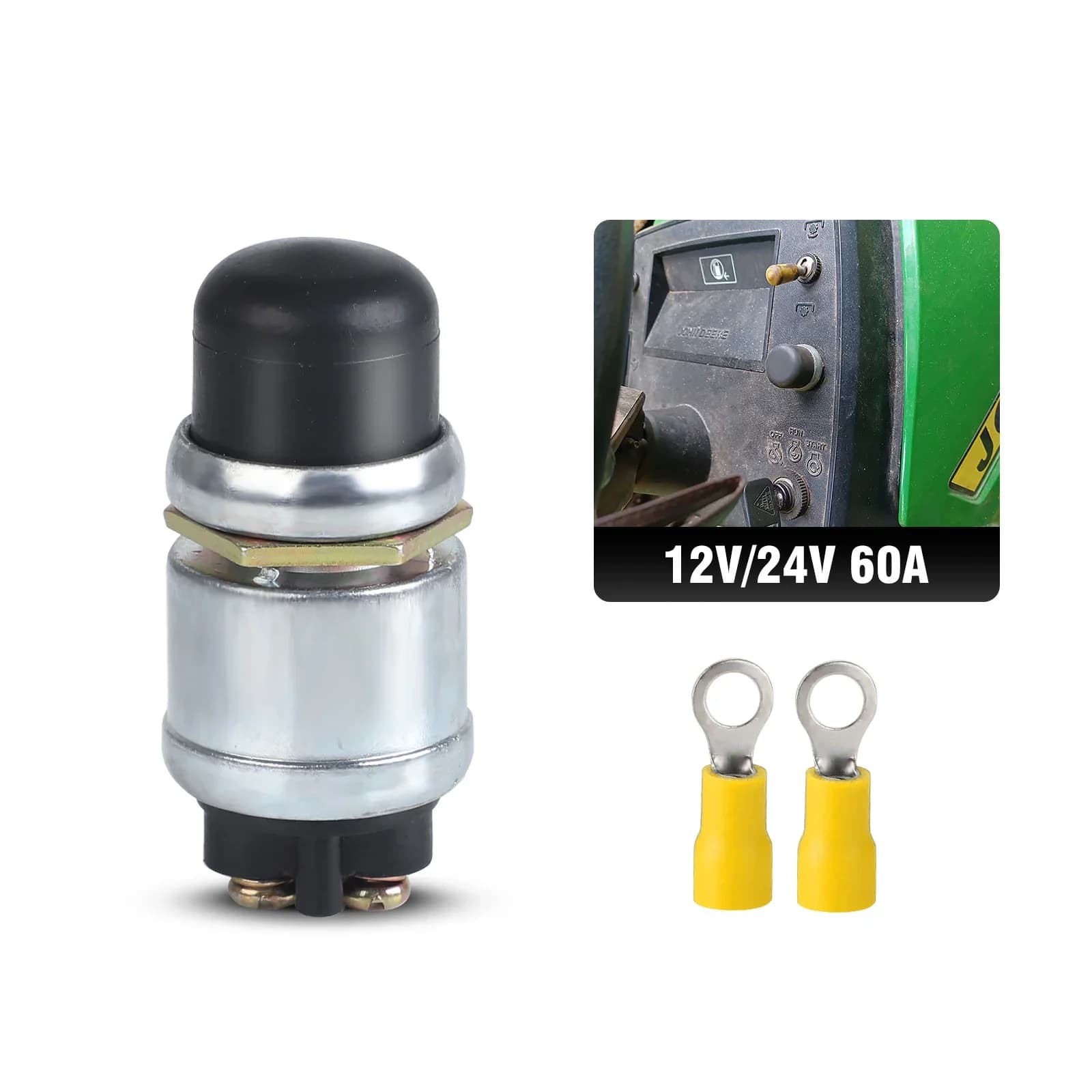 CNSPEED Interruttore di avviamento a pulsante 12V-24V Interruttore di avviamento a pulsante impermeabile 60A resistente per auto camion barca