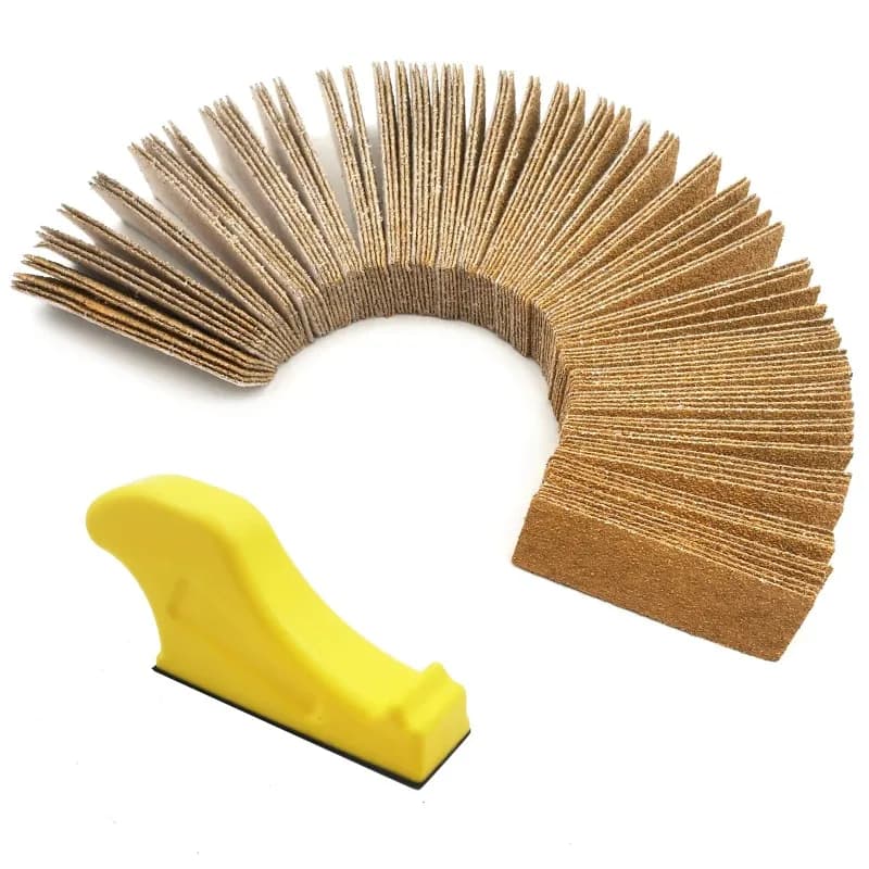 Micro strumenti per levigatura Blocco per levigatura manuale e 120 fogli di carta vetrata per legno Lavorazione del legno Levigatrice per rifinitura di piccoli dettagli