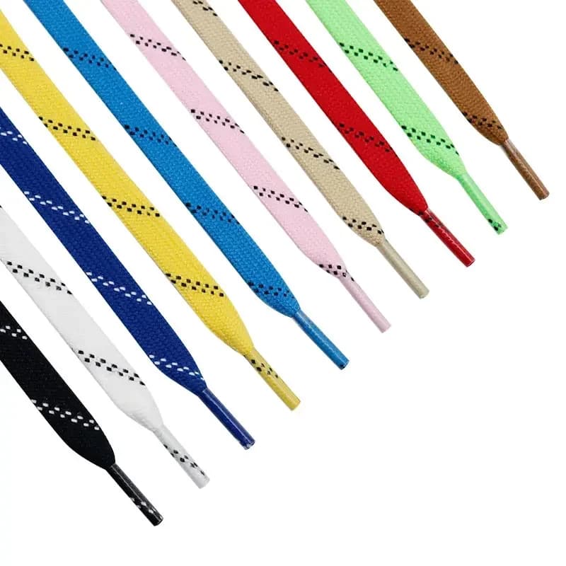 Lacci per scarpe da hockey su ghiaccio cerati da 1 cm Treccia a doppio strato 23-70 pollici Halloween Natale Autunno Inverno per pattini derby e hockey su ghiaccio
