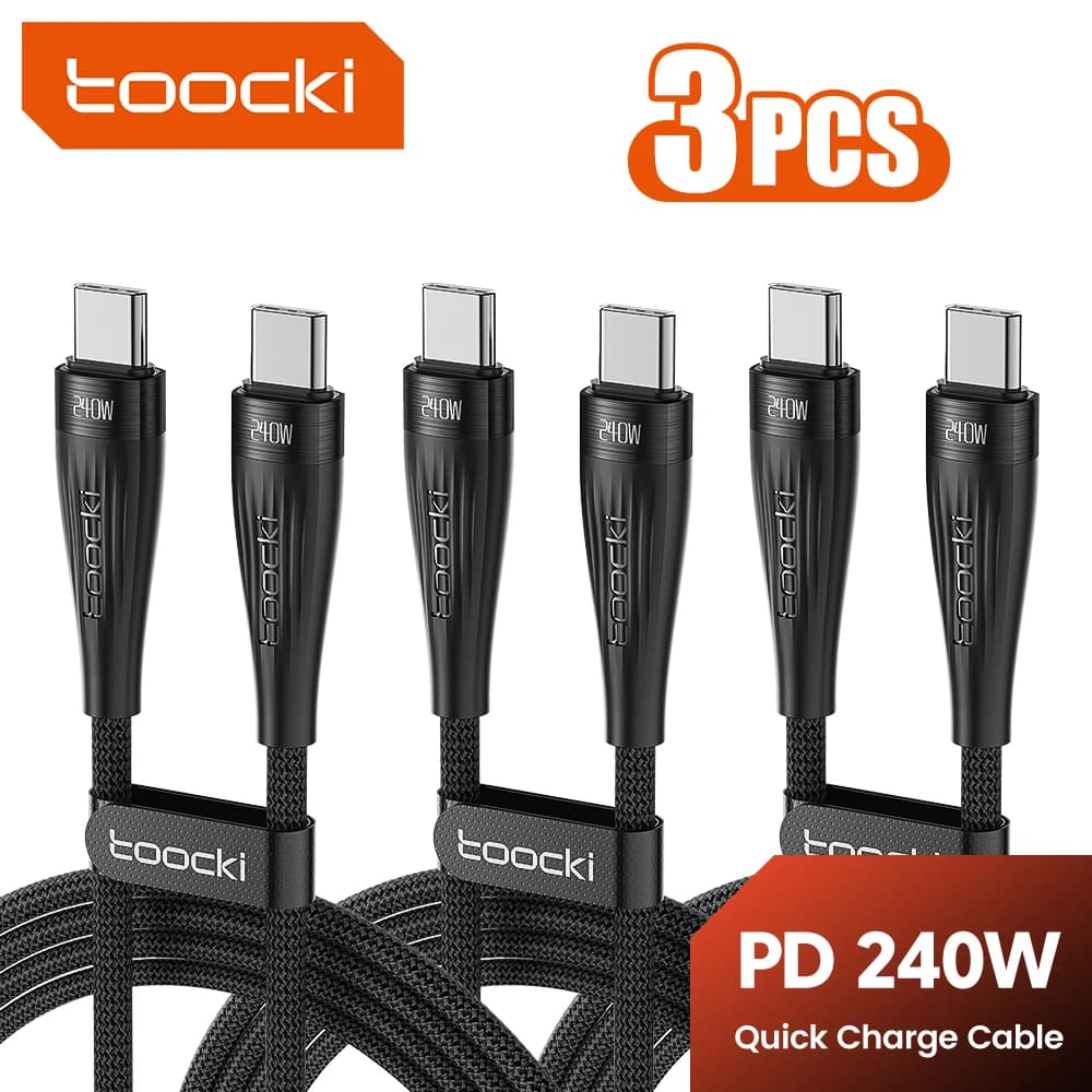 Cavo USB C a USB C Toocki da 240 W PD 3.1 Cavo dati da tipo C a tipo C a ricarica rapida per Macbook Matebook Huawei Xiaomi Samsung iPad