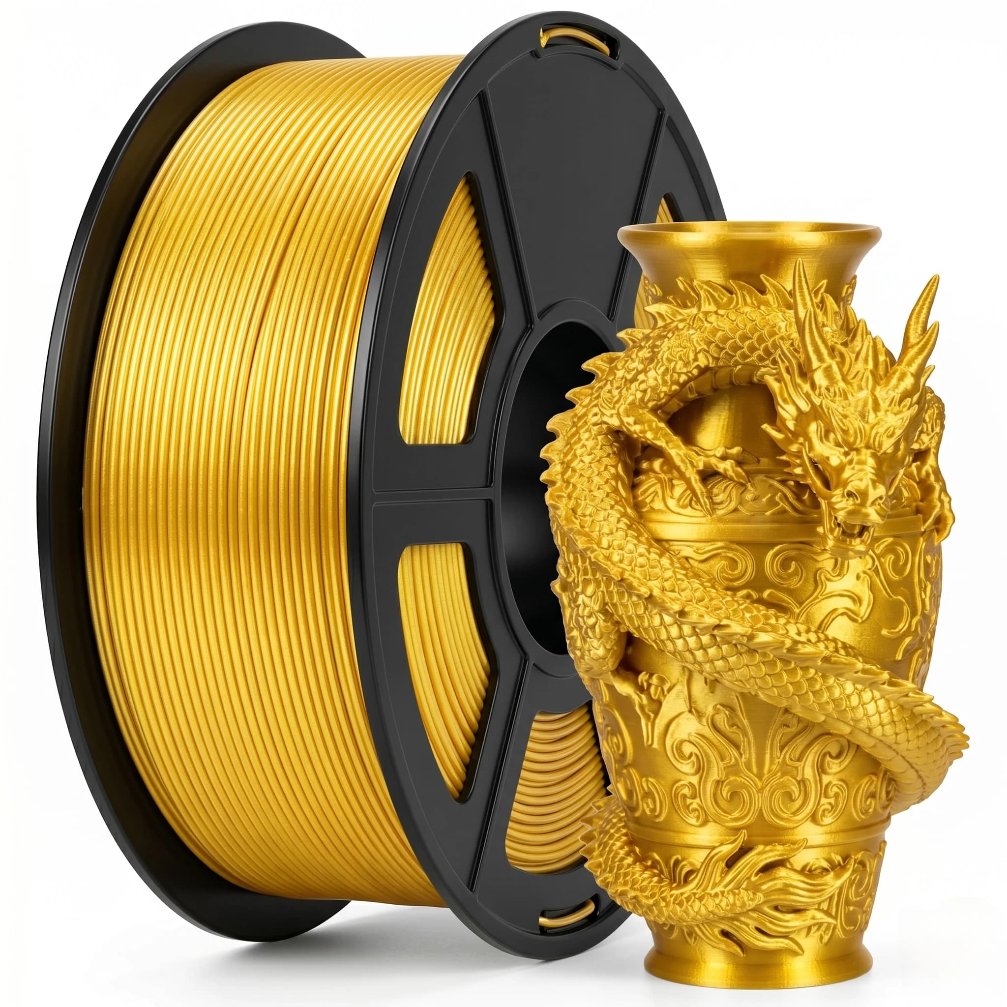 Silk PLA Filament 1.75mm 250g, Metal-Like Shiny PLA, Smooth Silky Finish, Easy to Print, Accuracy +/- 0.02mm