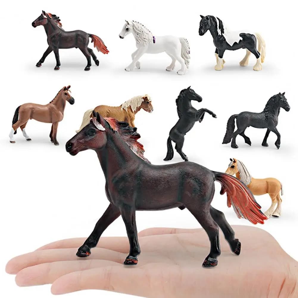 1 pz Oenux Originale Cavallo Selvatico da Fattoria Modello Realistico Action Figure Cavallo Ferghana Statuette in PVC Giocattolo per Bambini