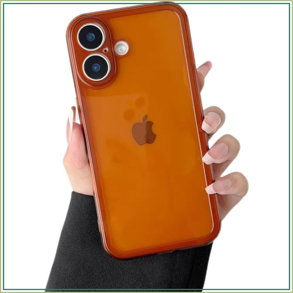 Clear Soft Silicone Case for iPhone 16 6.1", Retro Color, Shockproof