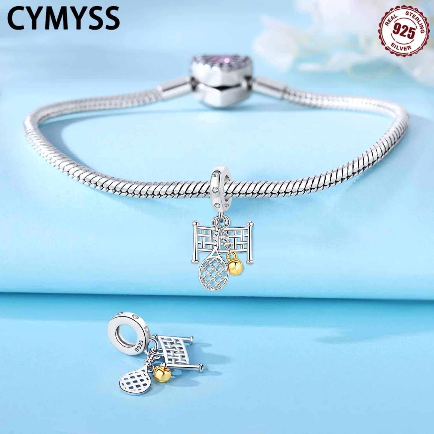 CYMYSS 2025 Nuovo ciondolo da tennis sportivo in argento sterling 925 Boutique Matrimonio Compleanno Festa Regalo Gioielli Zircone Ciondolo da donna