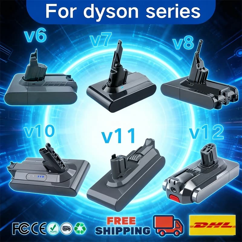 Batteria da 12800mAh 21.6V/25.2V per aspirapolvere portatile Dyson serie V6 V7 V8 V10 V11 V12, batteria V8, batteria V11