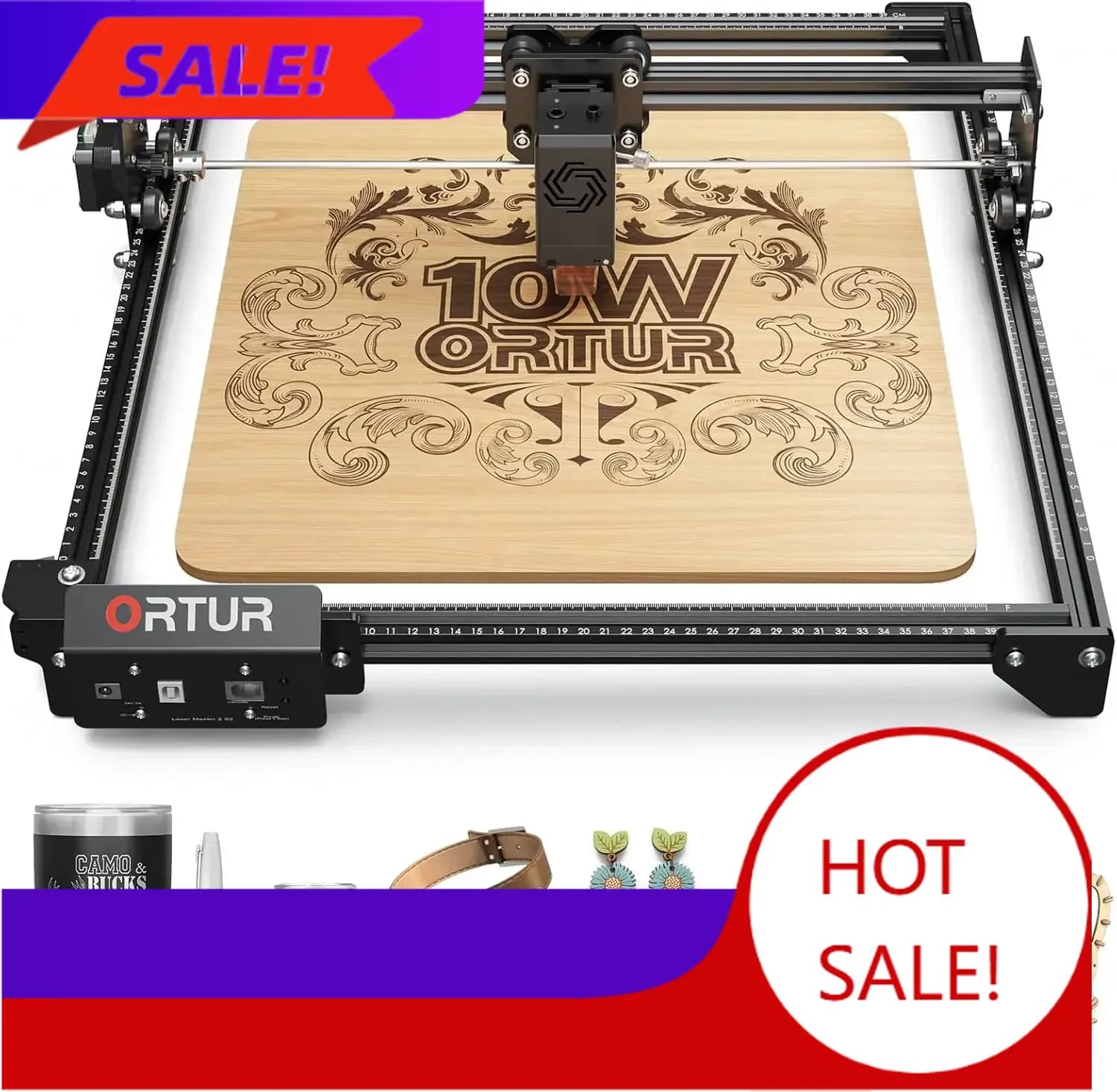 Bestseller ORTUR Laser Master 2 S2 LU2-10A Laser Engraving Machine, 10000mW Cutting Machine, High Precision 4 Class Laser