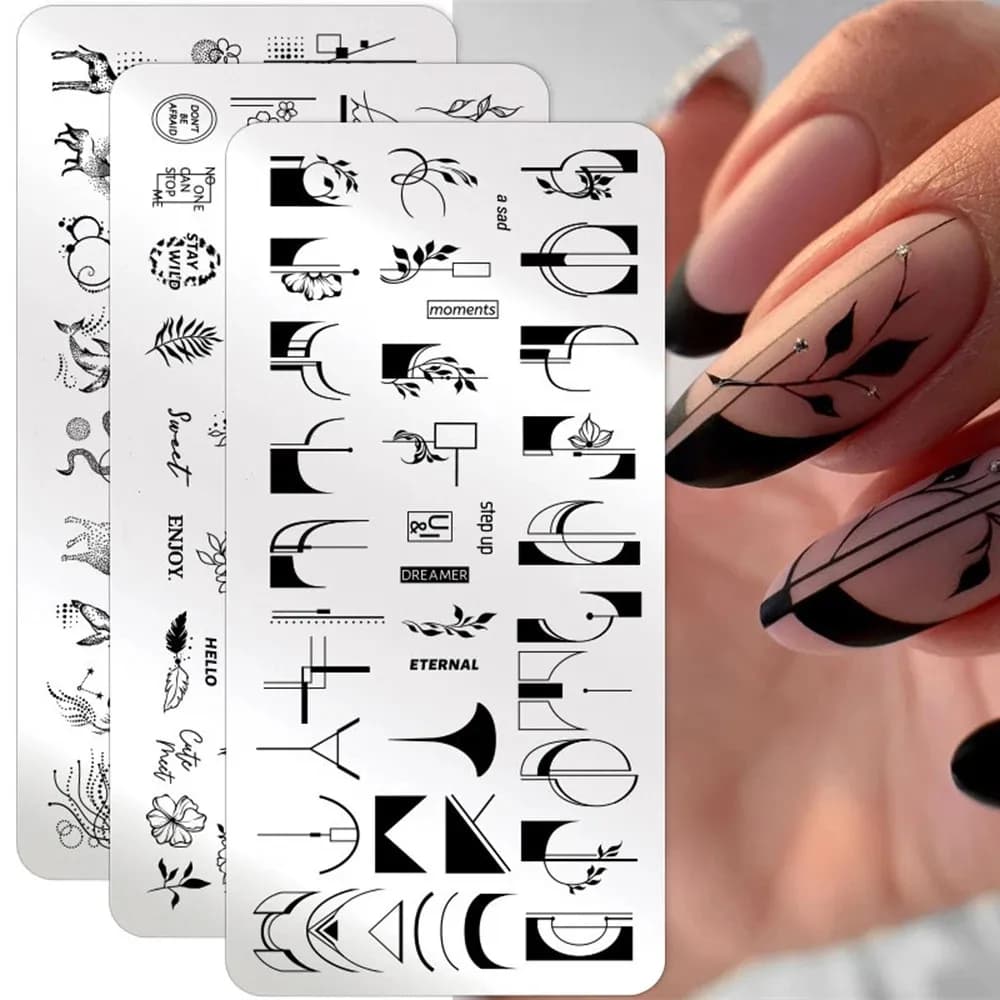 1PC modello geometrico piastra per timbratura unghie Nail Art immagine piastre da disegno Stamper strumento di pittura animali in acciaio inossidabile foto
