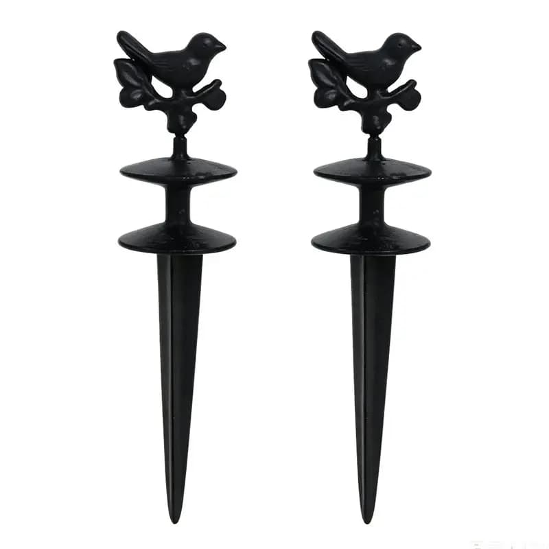 WCS-Garden Hose Guide Spike 11.8 Inch 2 Pcs Heavy Duty Metal Support For Flower Beds