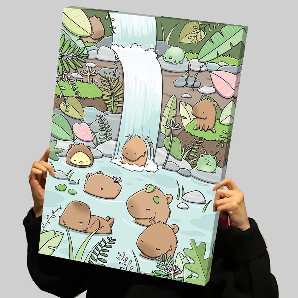 Cute Capybara Sanctuary Prints Poster Custom Canvas Painting Wall Art Decorative Paintings Room Decorations Decoration Aesthetic