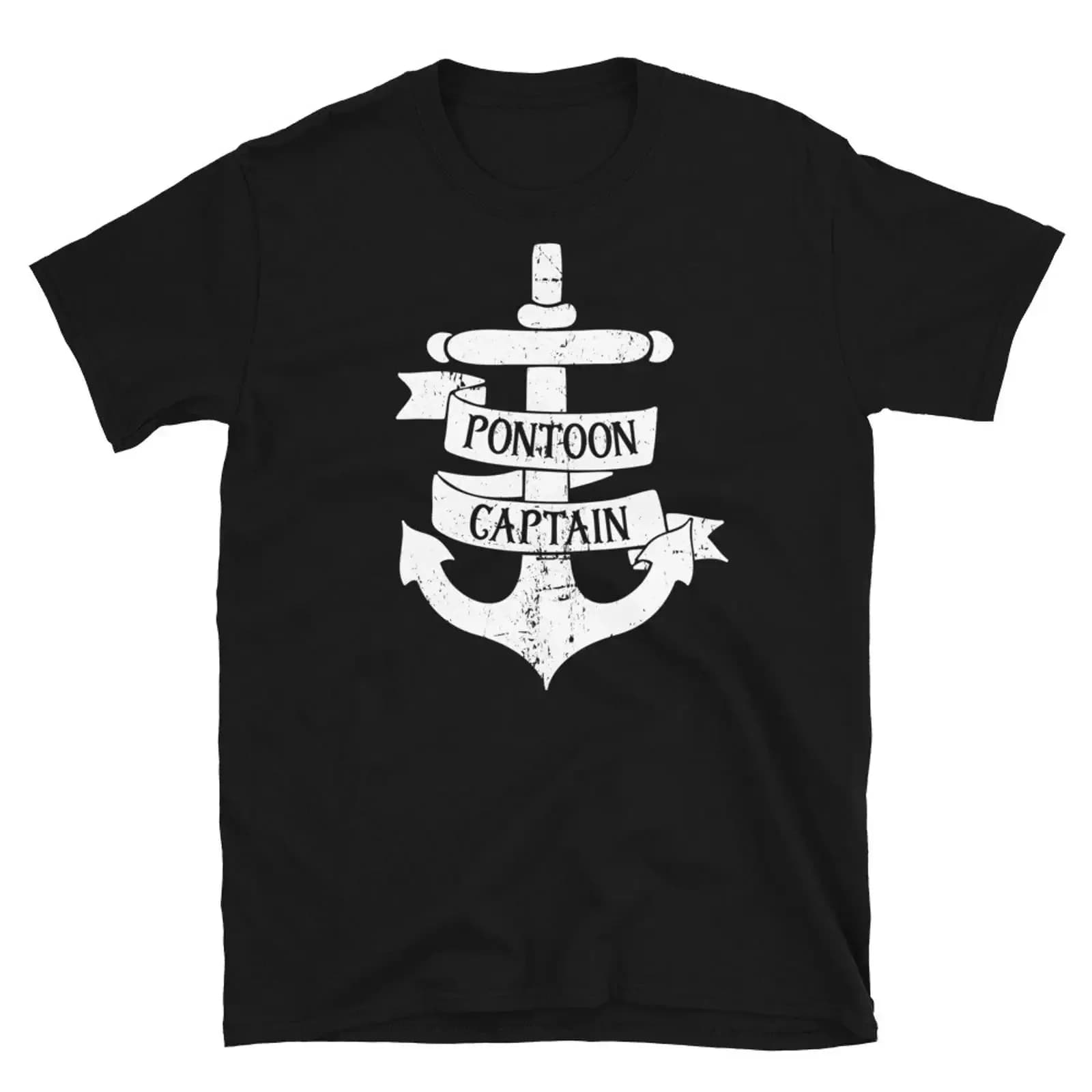 Retro Anchor Summer Party Lake Boat Pontoon Captain T Shirt vintage Washed Comfortable streetwear Casual Breathable graphic