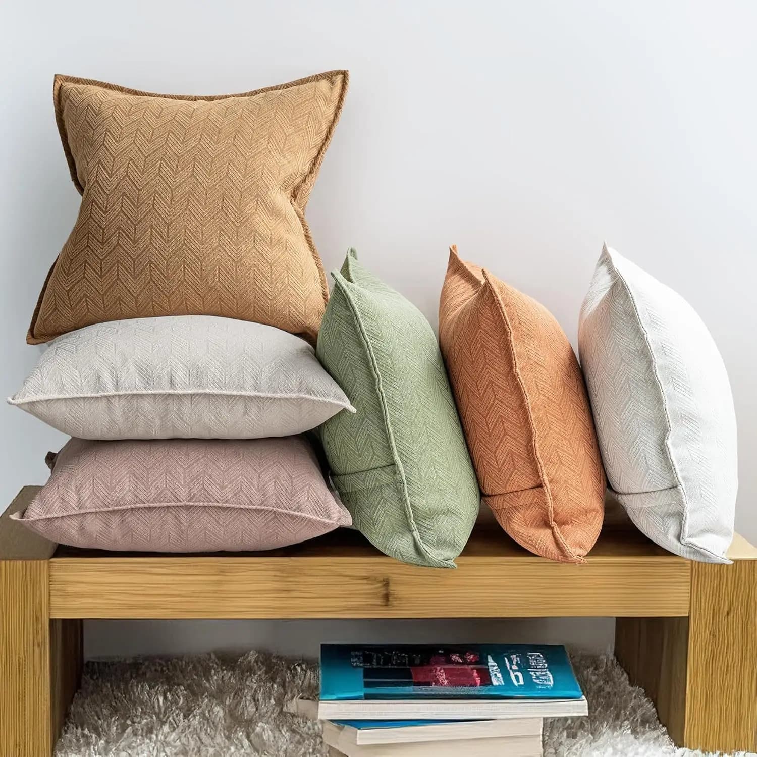 Fodera per cuscino con freccia per la decorazione domestica, fodera per cuscino in morbido ciniglia, divano letto, marrone e arancione, dimensioni scelte, 60x60 cm, 45x45 cm