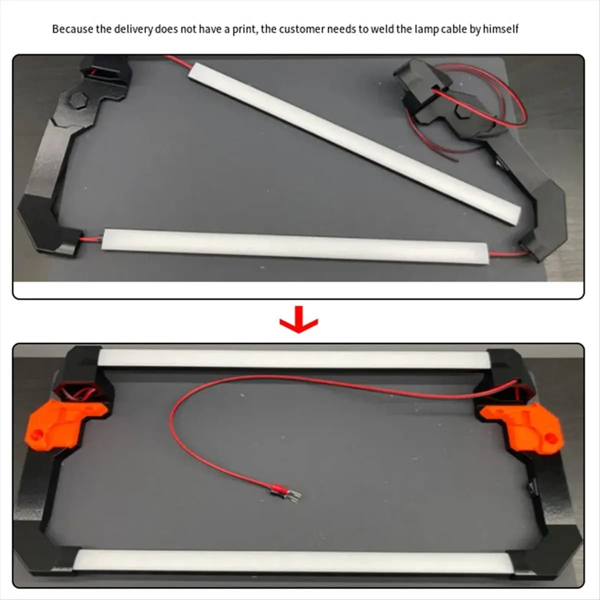 [A90P] Per stampante 3D Prusa MK4 Doppia barra luminosa a LED 24V Kit ultra luminoso Doppio colore regolabile