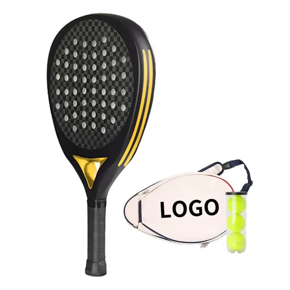 Set di Racchette da Beach Tennis in Fibra di Carbonio 3K 12K 18K Leggere e Resistenti, Racchette da Padel Economiche