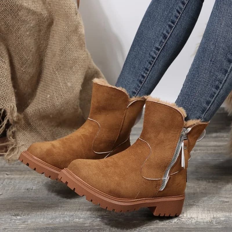 New Winter Women Boots Warm Plush Mid-Calf Women's Snow Boots 2026 Outdoor Waterproof Hiking Boots