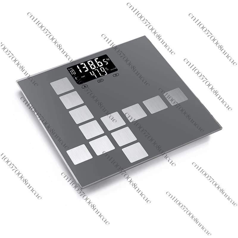 Balance Glass Body Fat Analyzer, Intelligent Balance with Large LCD Display, Stainless Steel Plate, Capacity 200kg
