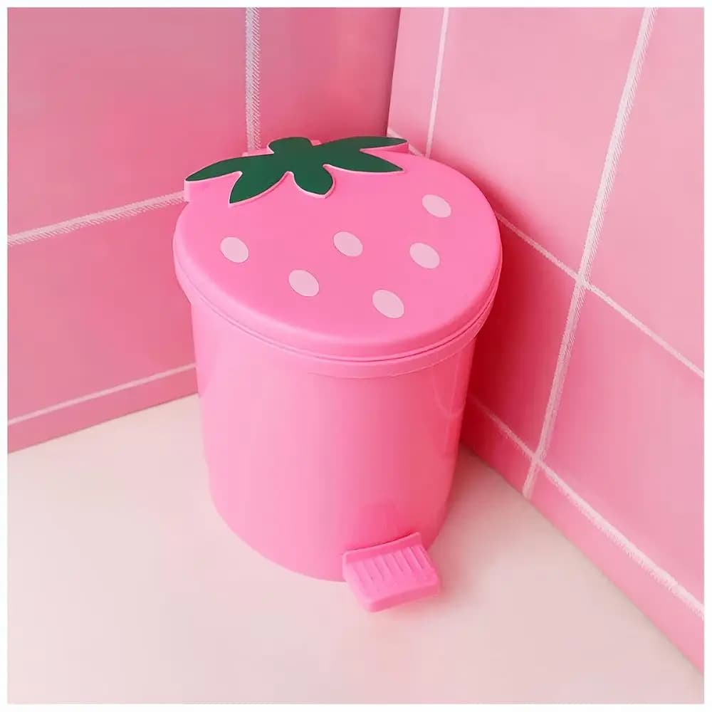 Cestino per Rifiuti Rosa da 1 Gallone con 2 Sacchi della Spazzatura e 20 Adesivi 3D per Decorazione Carina della Stanza
