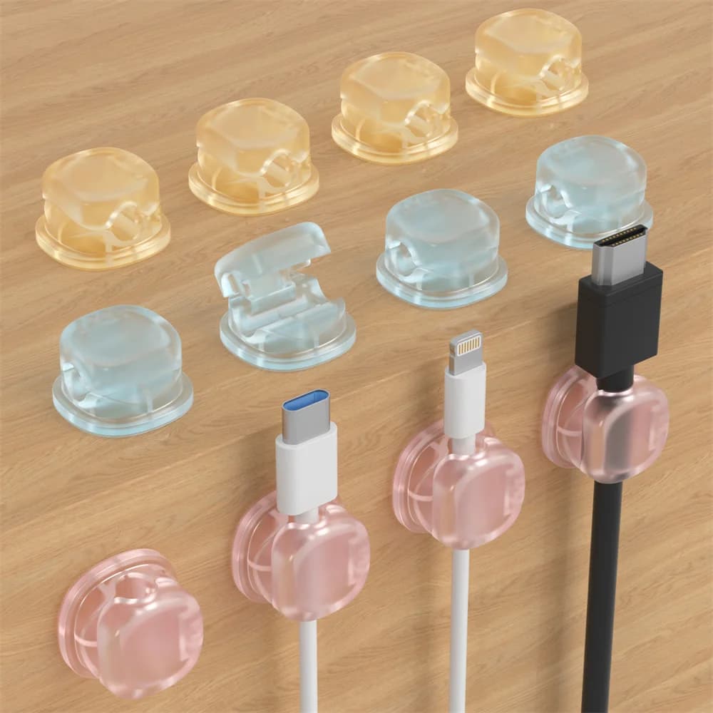 Organizzatore di cavi magnetici a 3 colori trasparenti, supporto per cavo dati, cavo di ricarica per telefono desktop, clip per caricabatterie, strumento di archiviazione