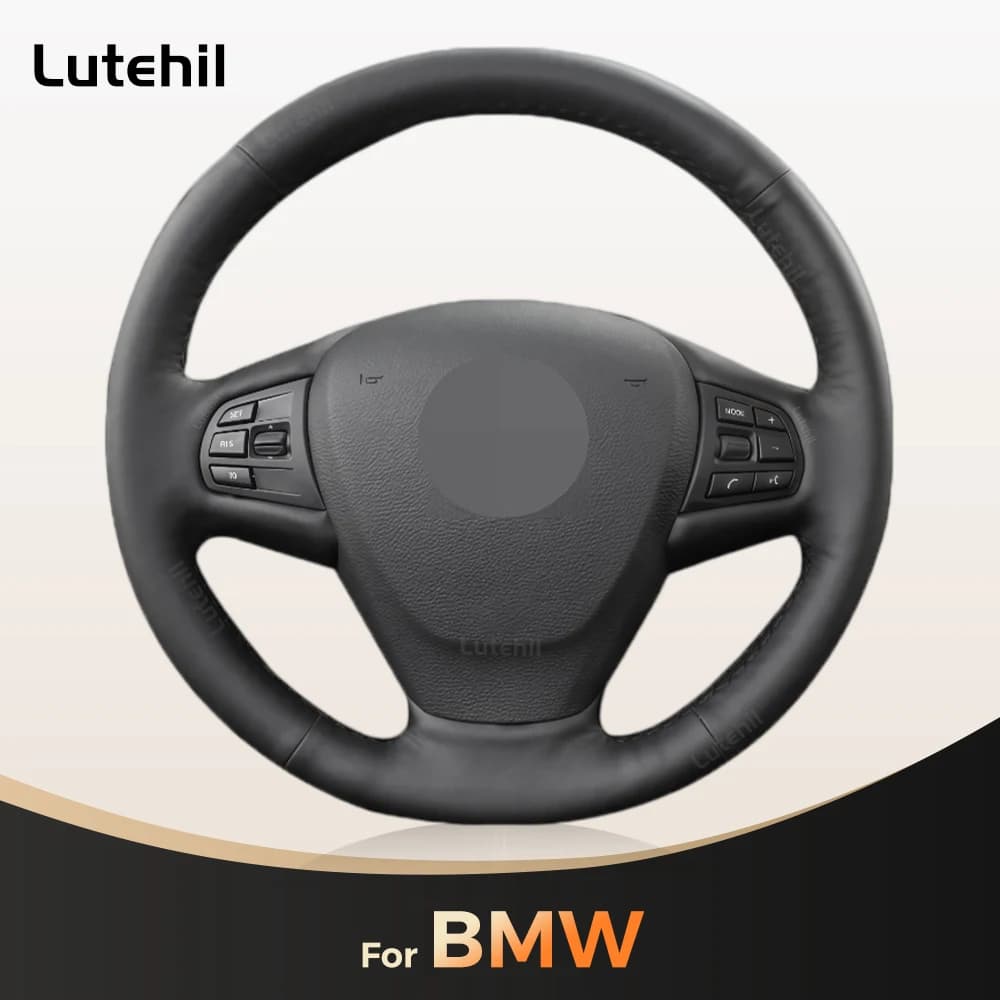 4 materiali per BMW X3 F25 2010-2017 X5 F15 2013-2017 Coprivolante personalizzato fai da te in pelle artificiale scamosciata Accessori auto
