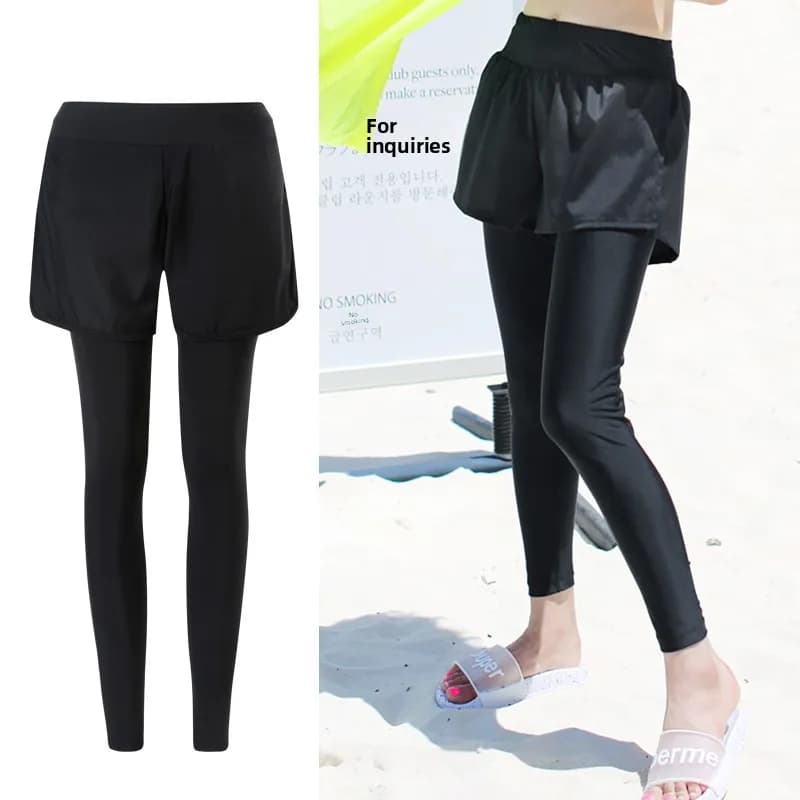 Costume da bagno intero a vita alta da donna, modellante e coprente, per surf, immersioni, studentesse e sorgenti termali