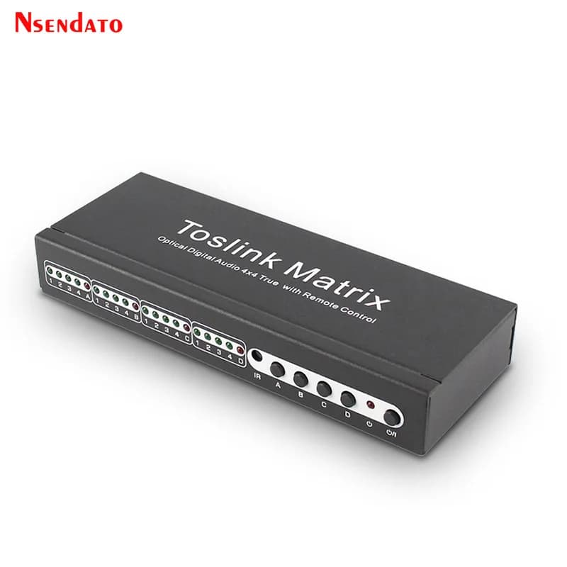 Toslink Audio Matrix Switch Splitter 4x4 SPDIF TOSLINK Digital Optical Audio Converter 4x4 True Matrix Selector 4 In To 4 Out