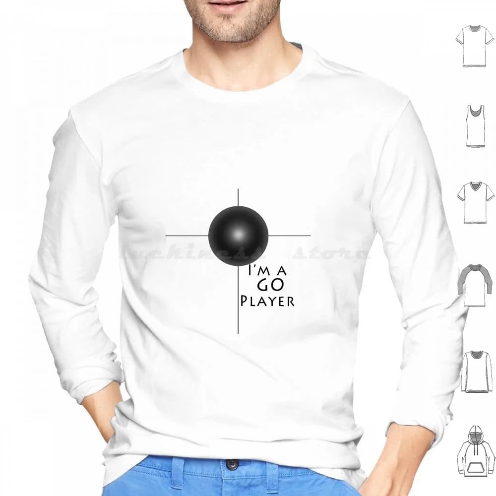 Felpe con cappuccio Igo Player a maniche lunghe Go Game Gioco da tavolo in bianco e nero Go Baduk Weiqi Hikaru No Go