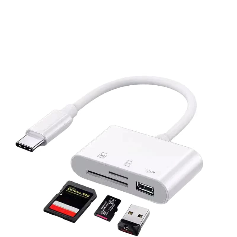 Lettore di schede USB C 6 in 1 con adattatore OTG - per schede SD e TF, chiavetta USB, compatibile con telefoni Android, PC Windows, MacBook, iPad