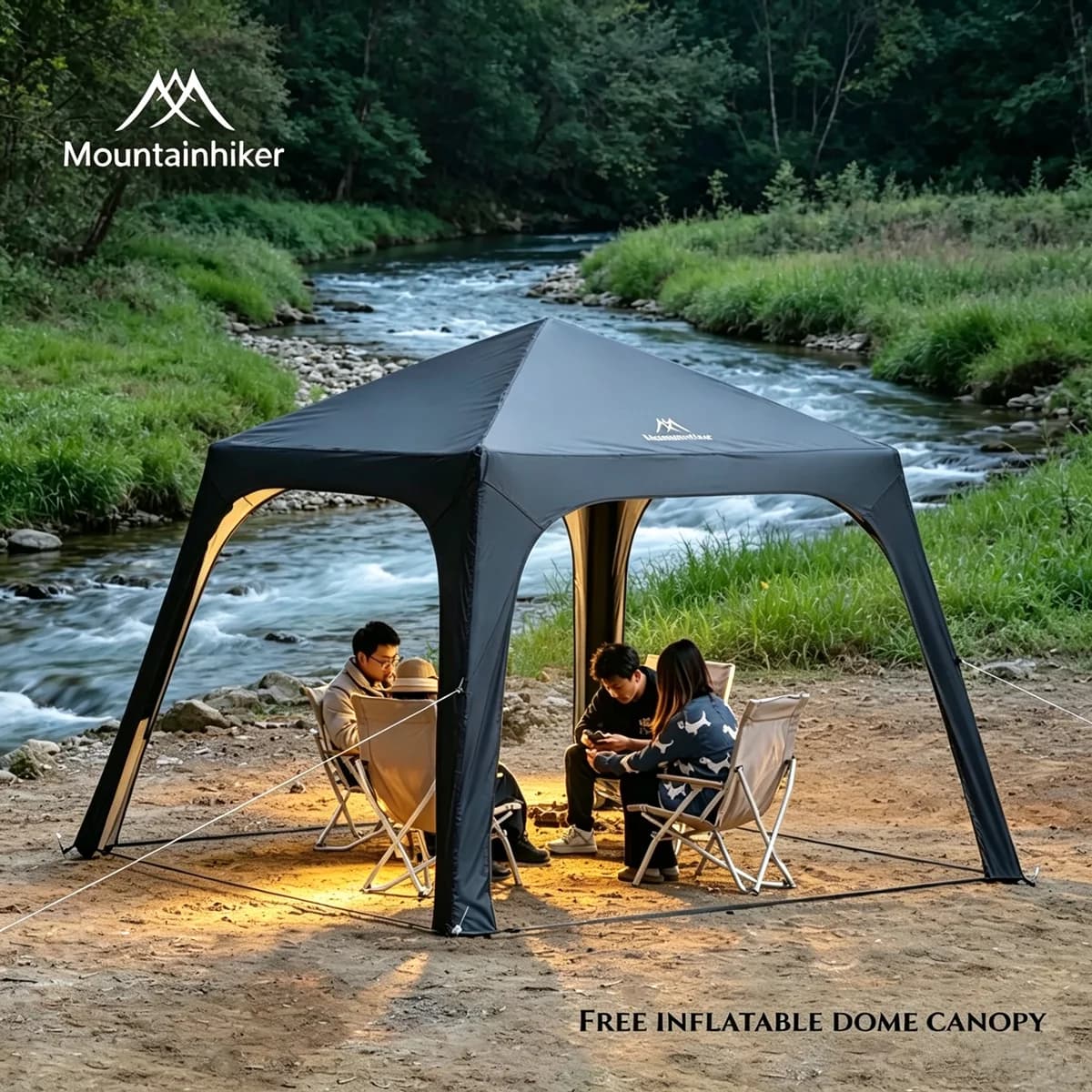 Mountainhiker 3x3M Free Inflatable Camping Tent Four Seasons Family Outdoor Travel Hiking Picnic BBQ Dome Canopy Tent Bedroom