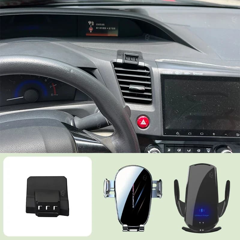 Car Mobile Phone Holder For Honda Civic 9th 2012-2014 Car Special Bracket Base Support Wireless Charging Bracket Accessories