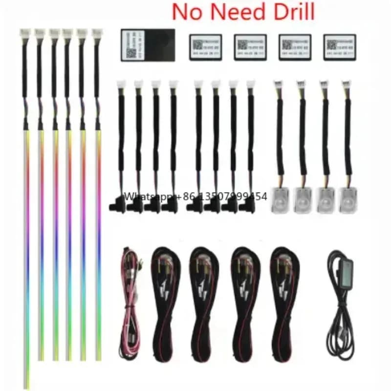Striscia LED A80 a 64 Colori per Illuminazione Ambientale, 18-in-1 Universale con Controllo App e Suono, Decorazione Interna Auto 12V Nuova