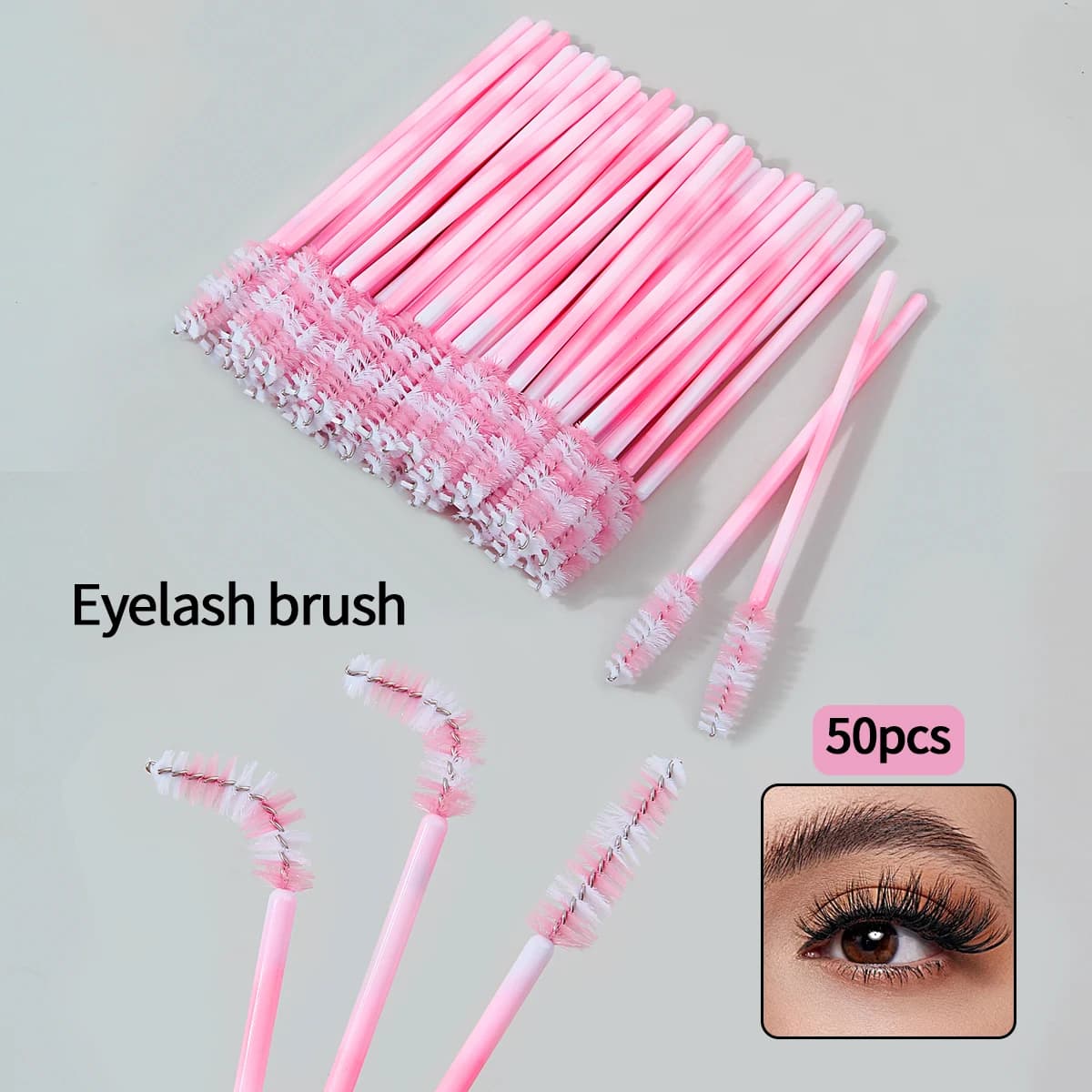 50 pieces brush for eyelashes nuances brushes for eyebrows rainbow mascara stick applicator extension eyelashes tools for cosmetic makeup