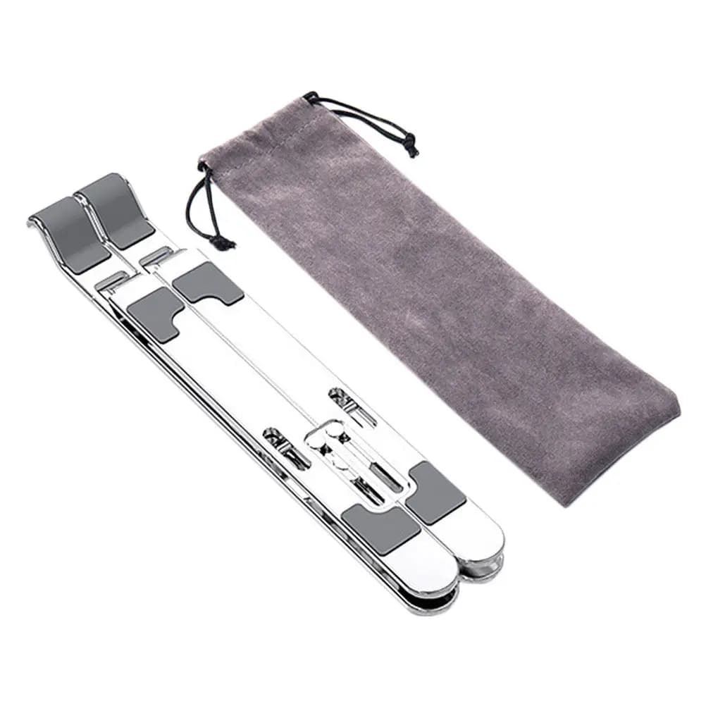 1Pcs Universal Laptop Holder Aluminum Alloy Foldable Cooling Laptop Stand Portable Desktop Rack Notebook Support Silver