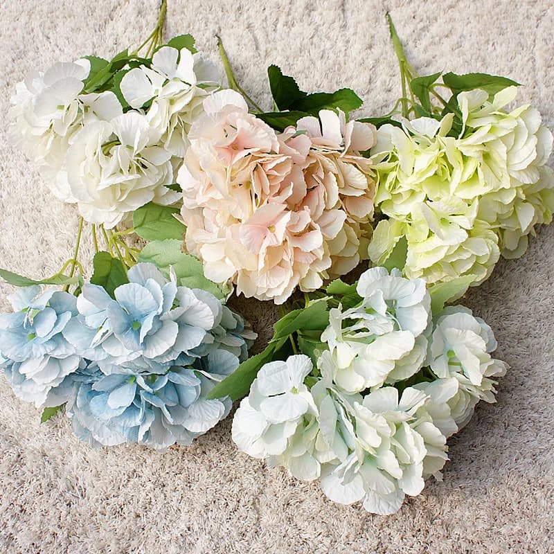 1PC Artificial Silk Hydrangea Branch for Home Decor And Vase Arrangements Bridal Bouquet Wedding Decor Fake Hydrangea Plant