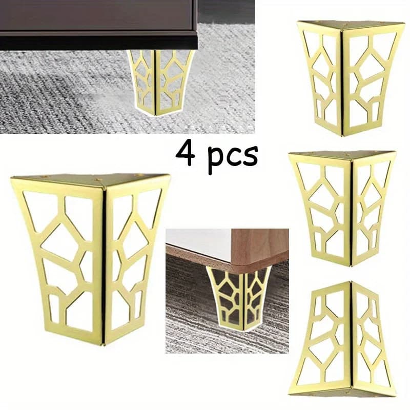 4 pezzi piedini per mobili classici moderni in metallo scavati gambe per divani geometriche tavolo staffa per piedi hardware per mobili