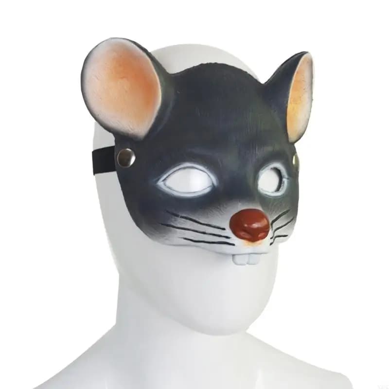 Cosplay Mouse Face PU Foam Half Face Cover Maschera animale Halloween per bambino adulto X3UC